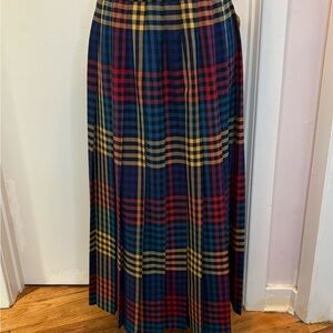 Elegant Plaid Vintage Maxi Skirt - Multicolor
